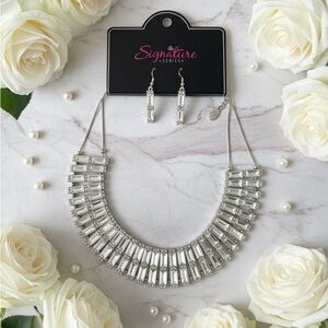 Silver Necklace and Earring Set